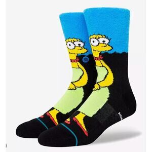 Stance Men's L 9-13 Crew Socks Marge Simpson Infiknit Blue Hair NWT MARGE
